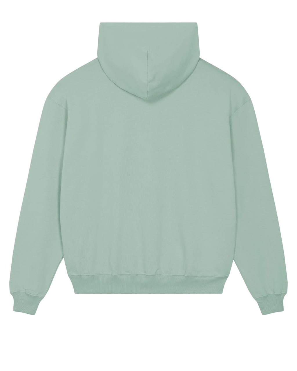 Schnittvorlage des Boxy Unisex-Hoodies – Rückansicht in Soft Mint