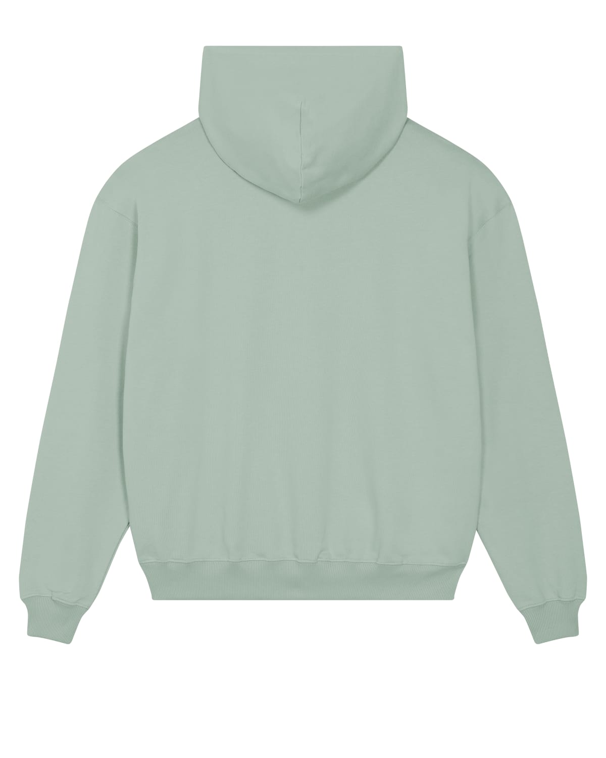 Schnittvorlage des Boxy Unisex-Hoodies – Rückansicht in Soft Mint