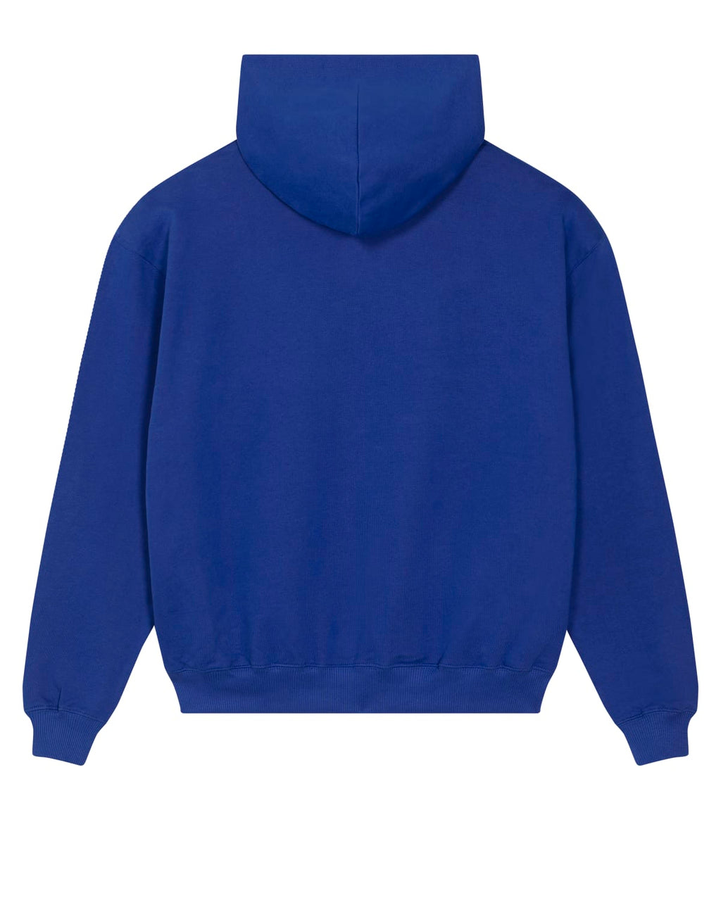 Herstellerbild des SARAH Boxy Unisex-Hoodies in Royal Blue – Rückansicht und Passform
