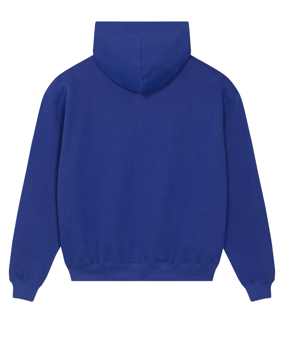 Herstellerbild des SARAH Boxy Unisex-Hoodies in Royal Blue – Rückansicht und Passform