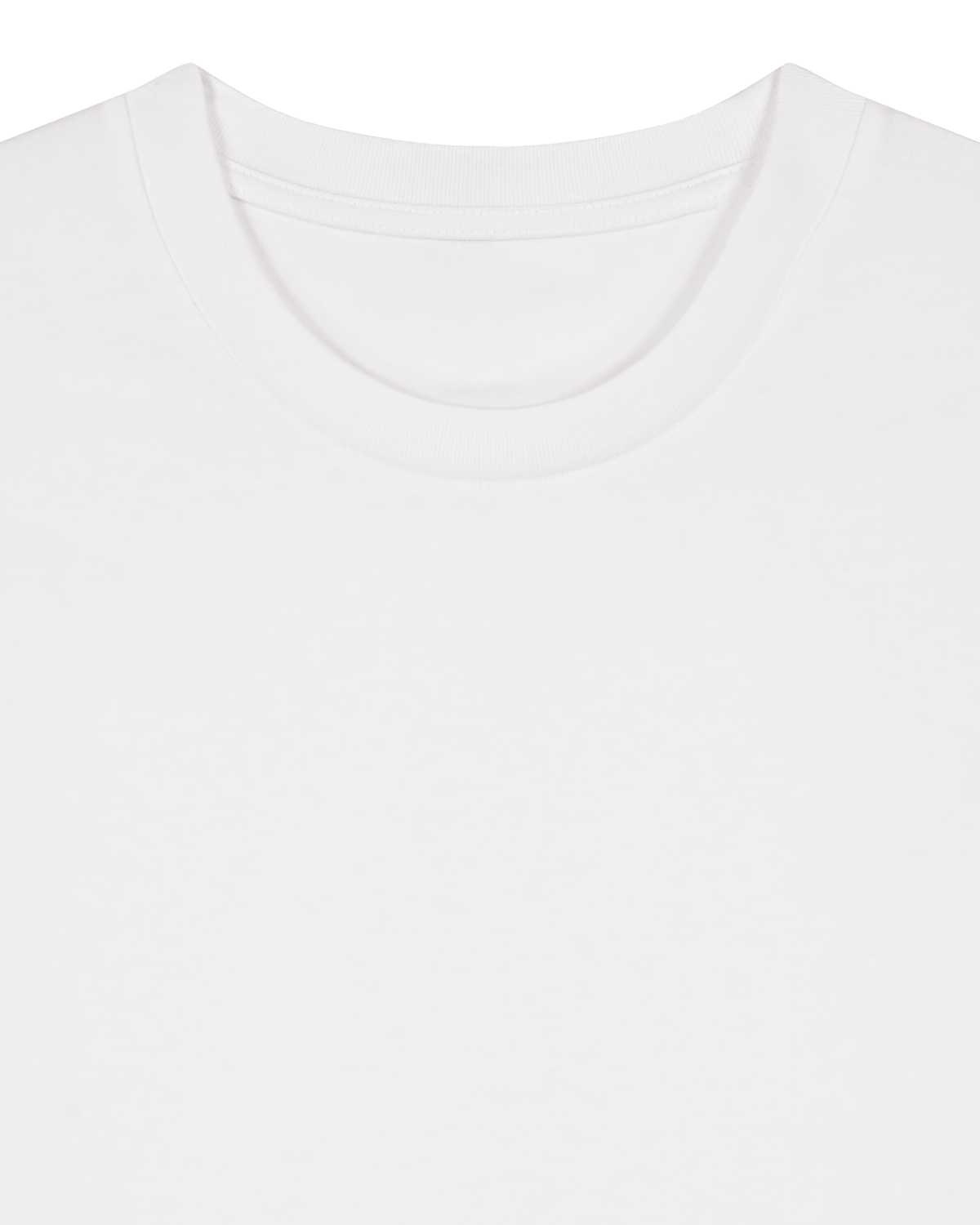 T-Shirt Rundhalskragen und Material – weiße Schnittvorlage