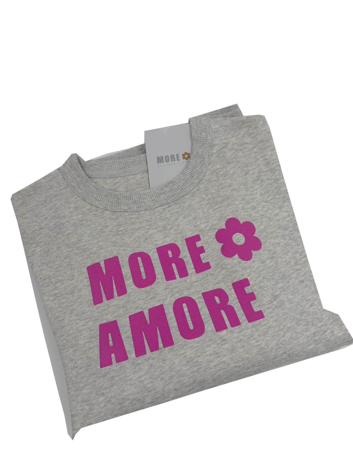 MORE AMORE Sweatshirt – Originalfoto IMG_9183, aufgehellt und freigestellt