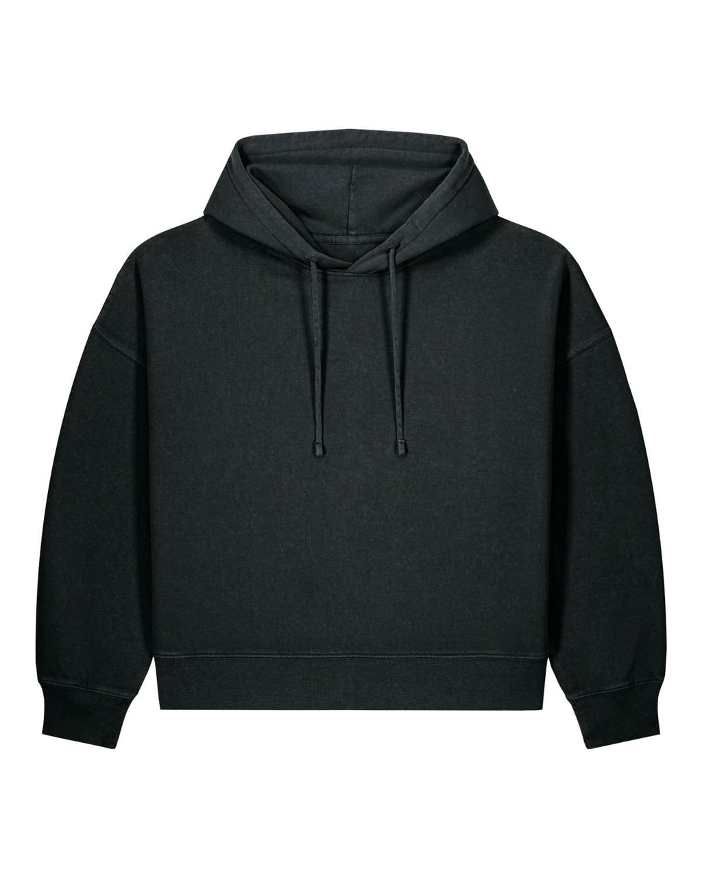 MORE AMORE Vintage Black Raw White Damen-Hoodie – Vorderseite