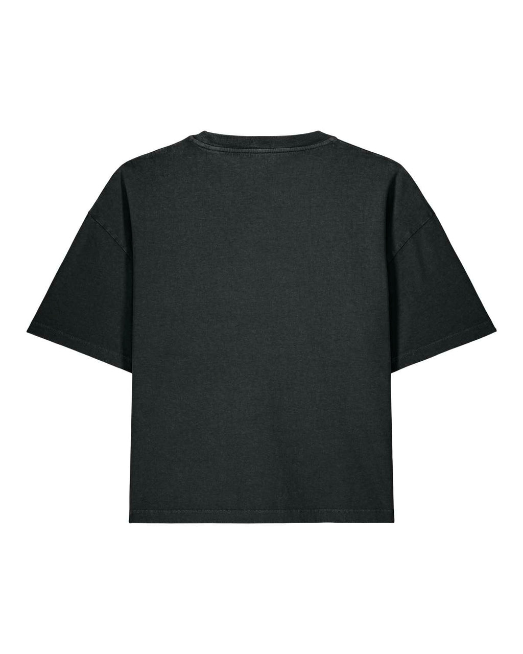 Schnitt- und Farbreferenz des Vintage Black Cropped T-Shirts – Rückansicht