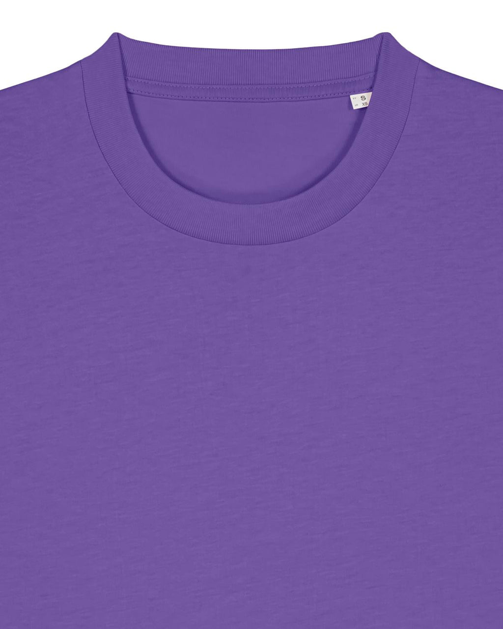 Purple Cropped T-Shirt – Herstellerbild Kragendetail