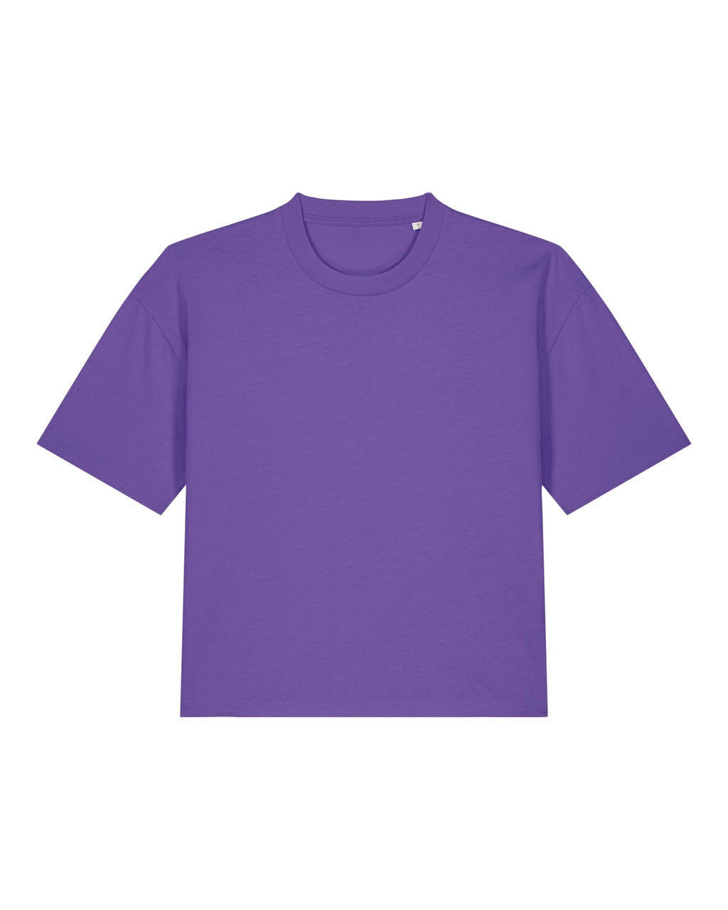 Purple Cropped T-Shirt – Herstellerbild Vorderansicht und Schnitt