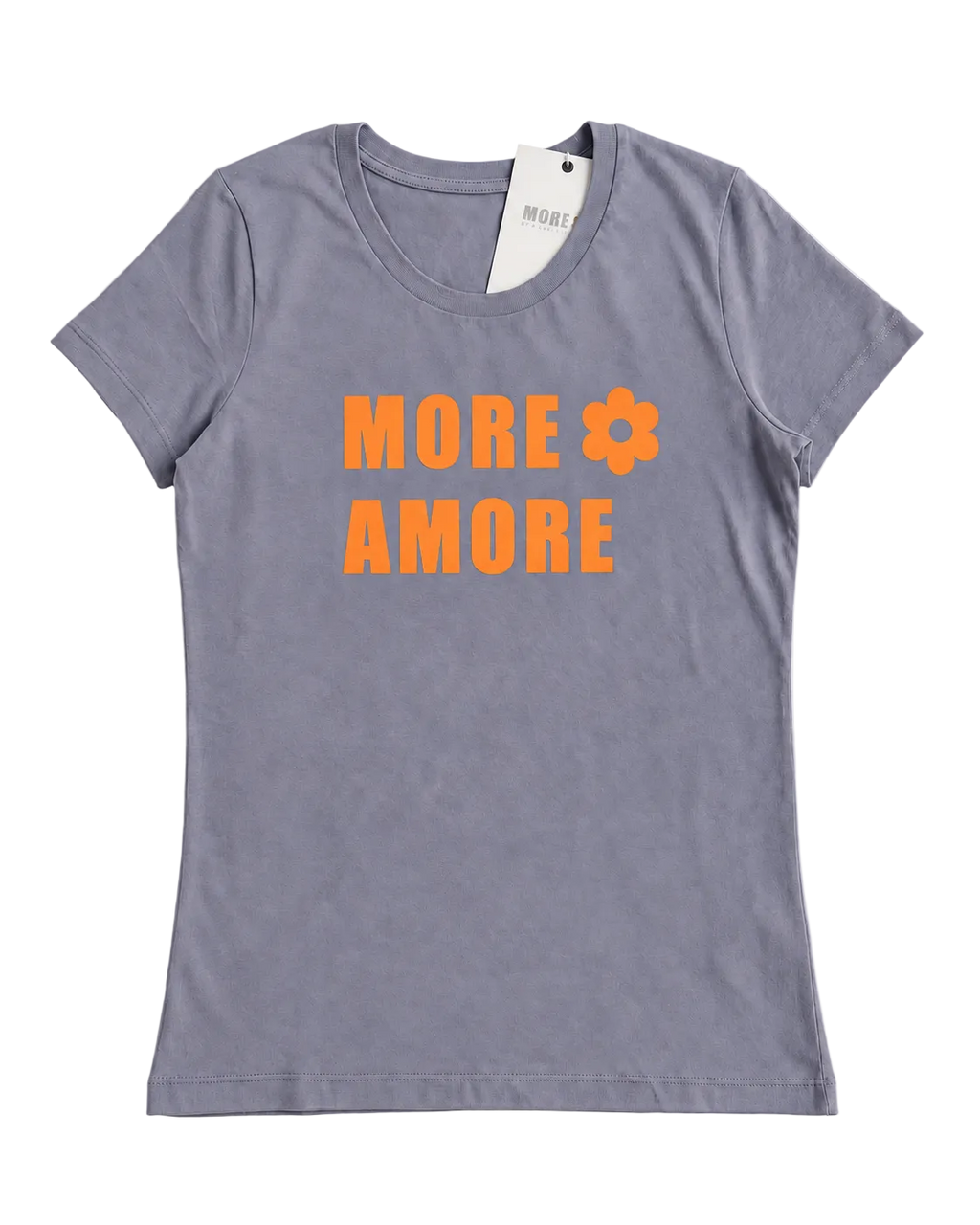MORE AMORE Blue Grey Unisex T-Shirt ONE OF ONE – offene Vorderansicht