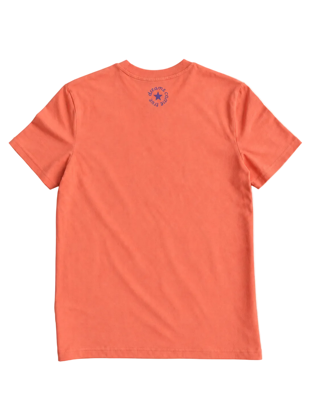MORE AMORE Fiesta Unisex T-Shirt – offene Rückansicht mit Purple Nackenprint