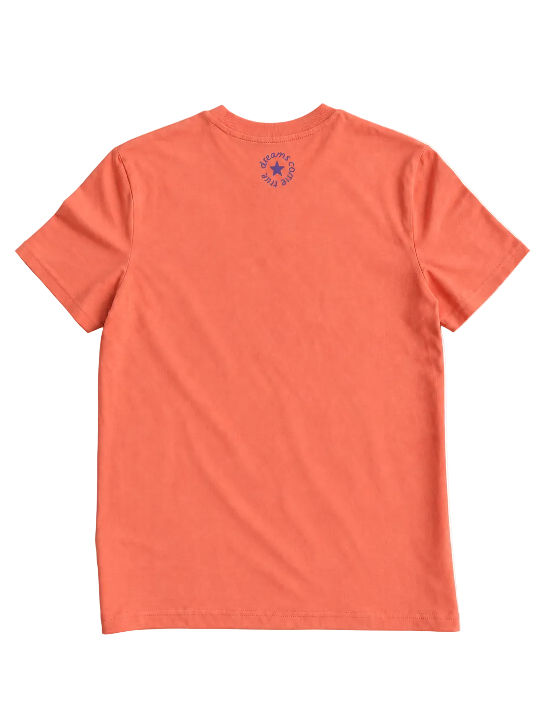 MORE AMORE Fiesta Unisex T-Shirt – offene Rückansicht mit Purple Nackenprint