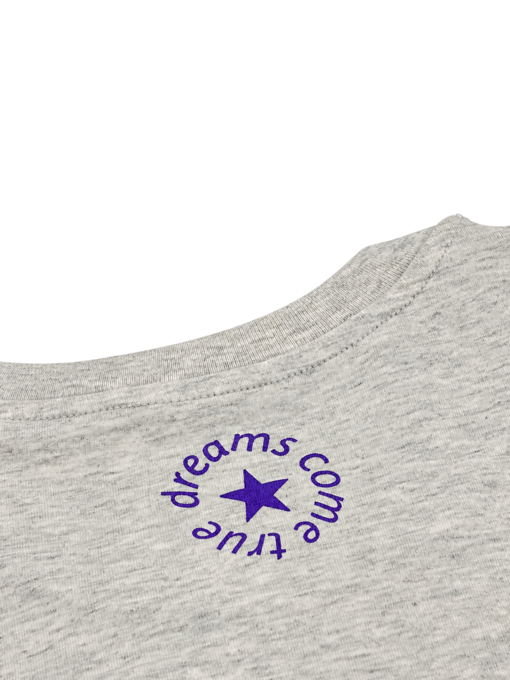 Purple dreams come true Rückenprint auf Light Heather Grey – Detailansicht