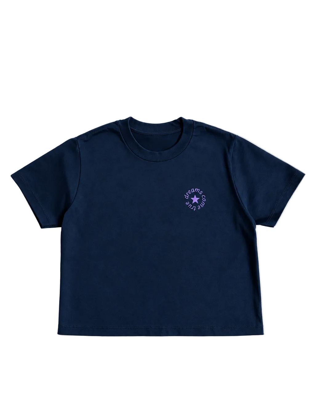 MORE AMORE Boxy T-Shirt Marine Blue – vollständige Vorderansicht