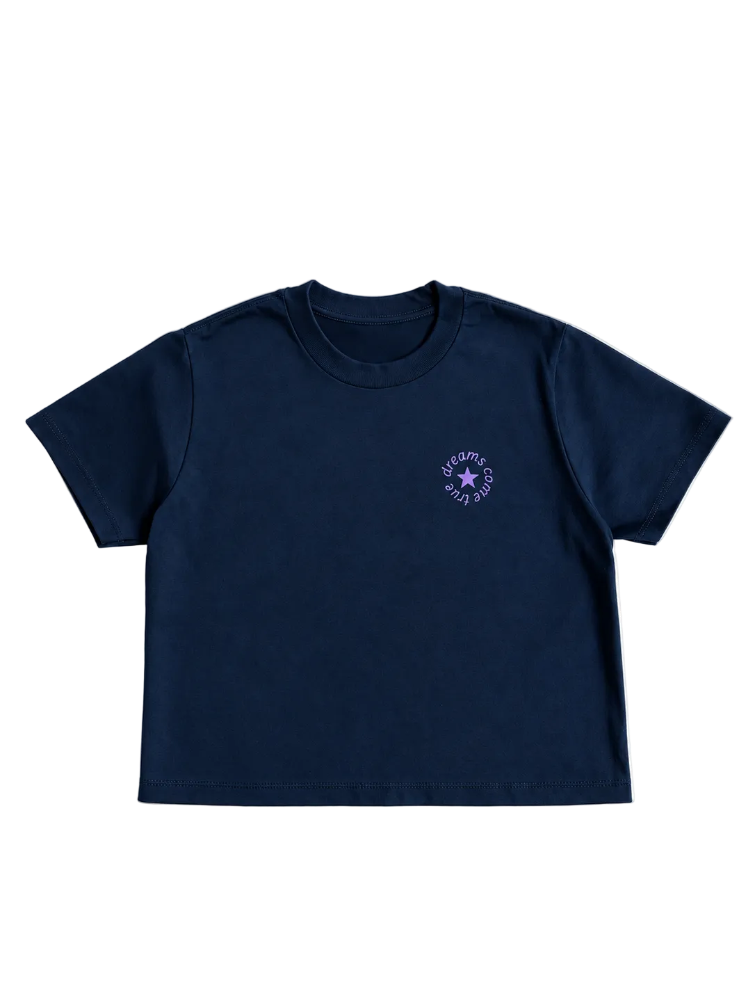 MORE AMORE Boxy T-Shirt Marine Blue – vollständige Vorderansicht