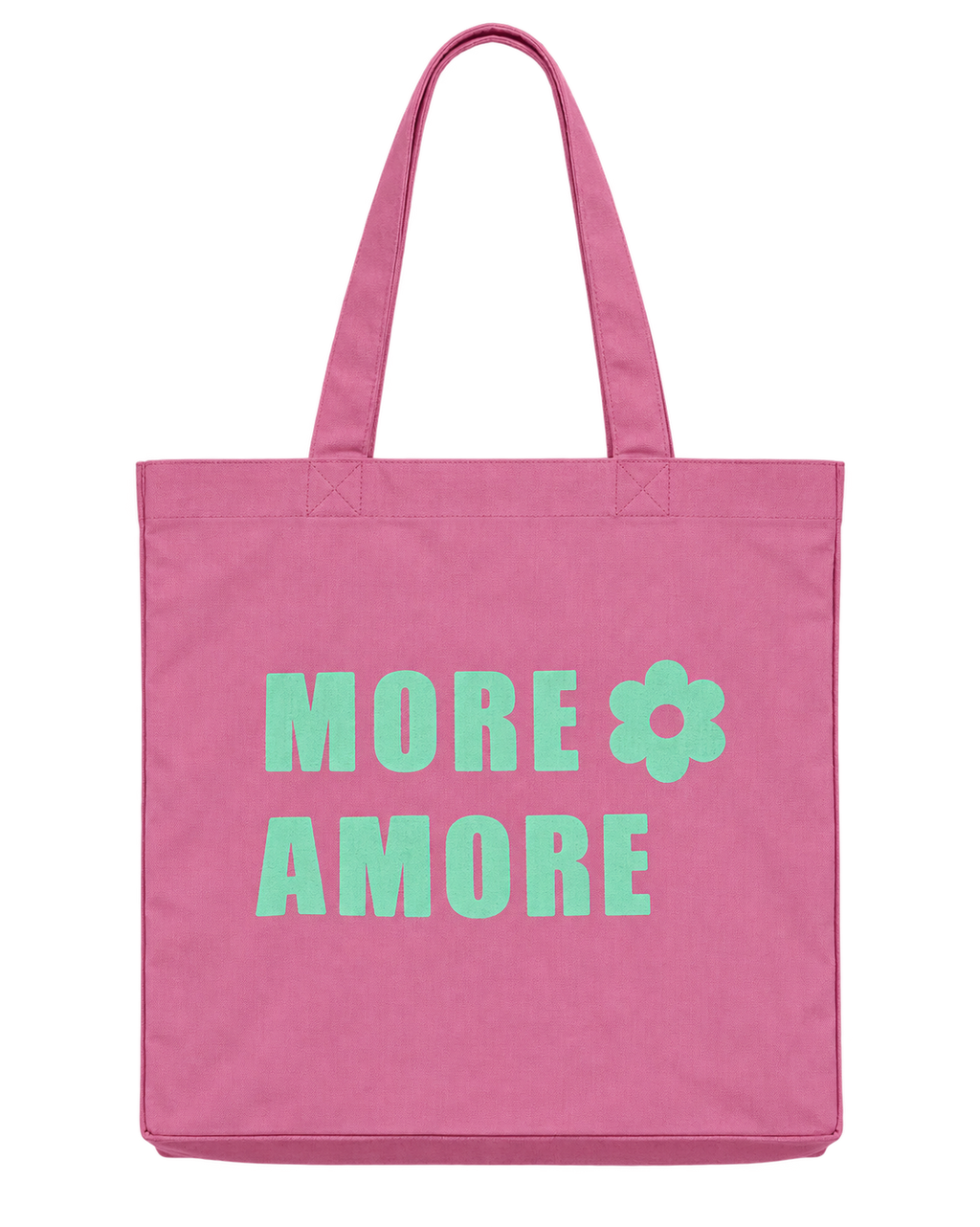 MORE AMORE Mid Tote Bag Bubble Pink Mint – Vorderseite mit Frontprint