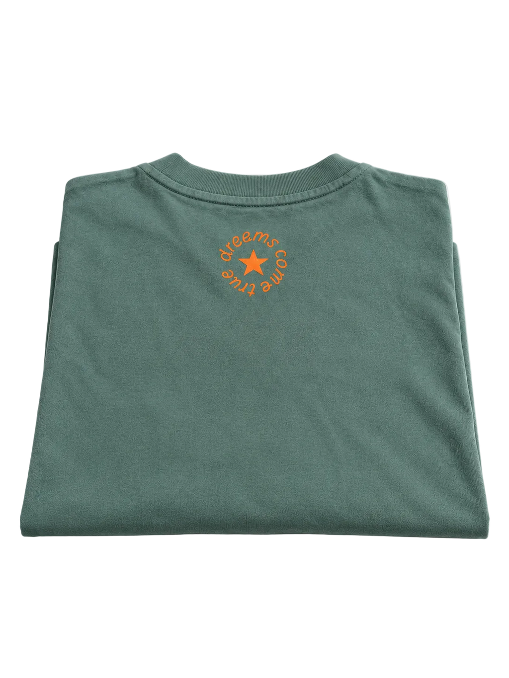 MORE AMORE Muted Sage Cropped T-Shirt – gefaltete Rückansicht