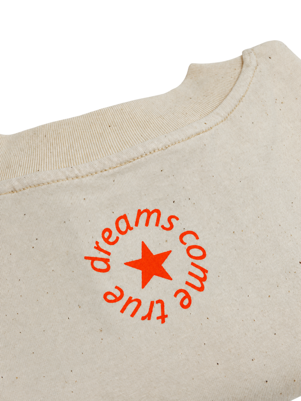 MORE AMORE Natural Raw Heavyweight Oversized T-Shirt – Rückenprint Detail