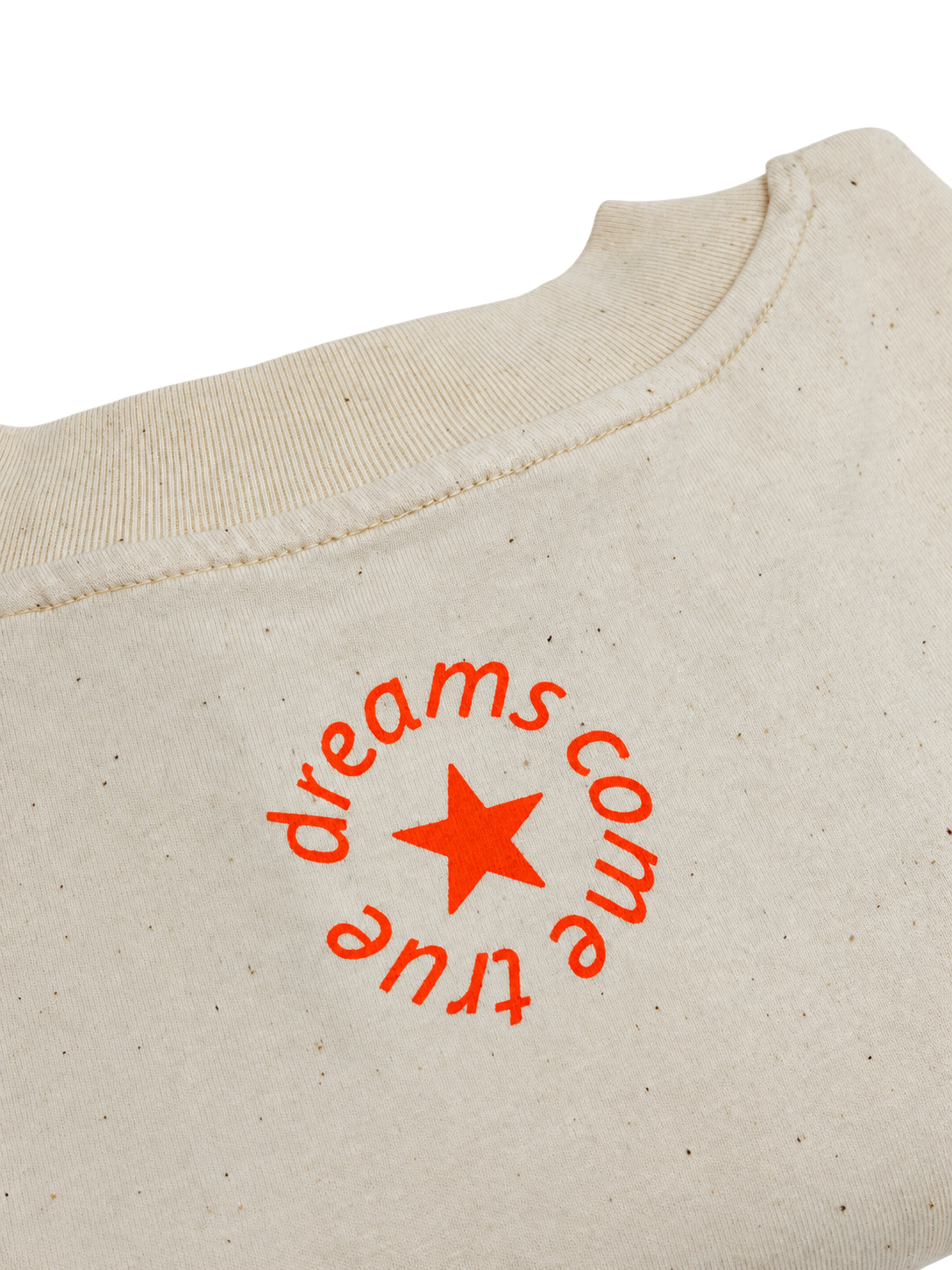 MORE AMORE Natural Raw Heavyweight Oversized T-Shirt – Rückenprint Detail