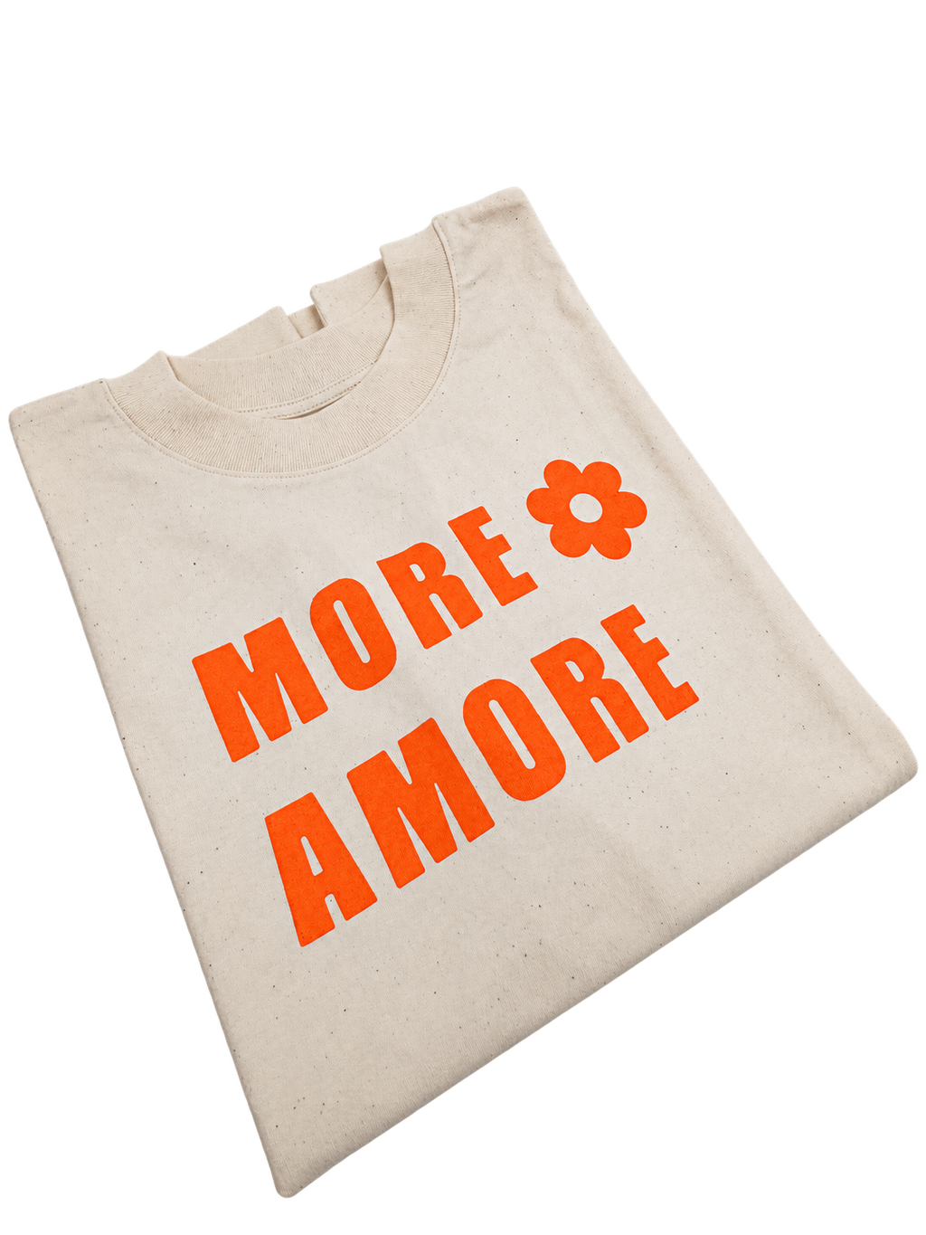 MORE AMORE Natural Raw Heavyweight Oversized T-Shirt – schräge Frontansicht