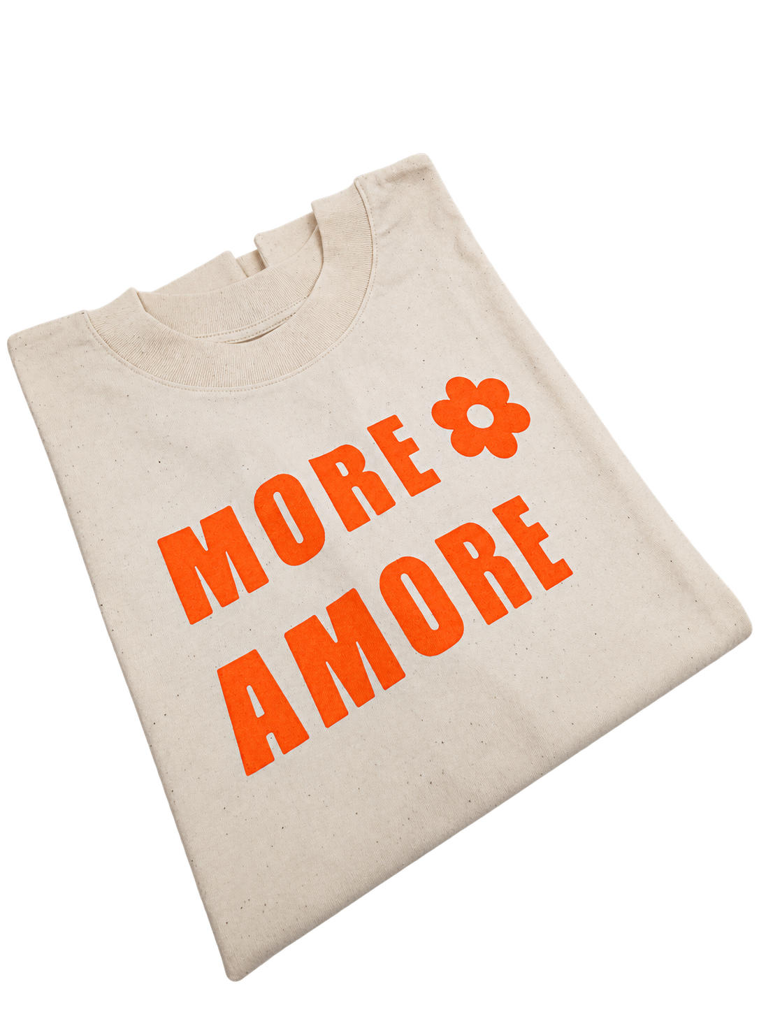 MORE AMORE Natural Raw Heavyweight Oversized T-Shirt – schräge Frontansicht